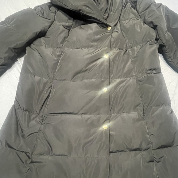 Women's COLE HAAN Signature Black Down 32" Long‎ Quilted Puffer Jacket Size XL - Picture 5 of 12